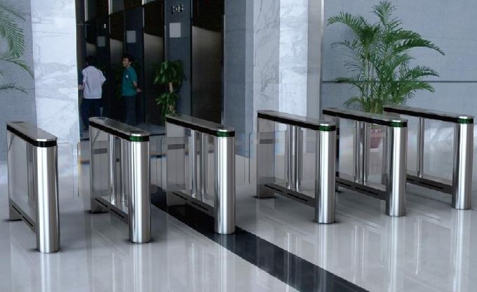 Porta de balanço pedestre automatizada completa inteligente magro luxuosa com tampa superior de mármore 0